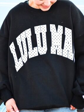 Lulu Mac Black And White Polka Dot Sweatshirt